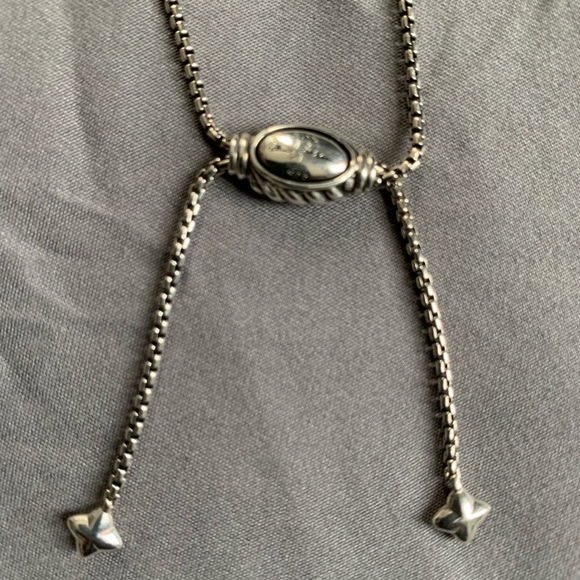 David Yurman Silver and Gold Cable Necklace - Picture 7 of 8